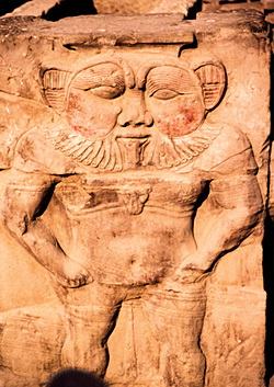 Egyptian god Bes at Dendera - photo from travelphoto.net