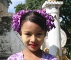 Girl with flowers, Mandalay, Myanmar (Burma), 2011-04-17, by Miro Nankov